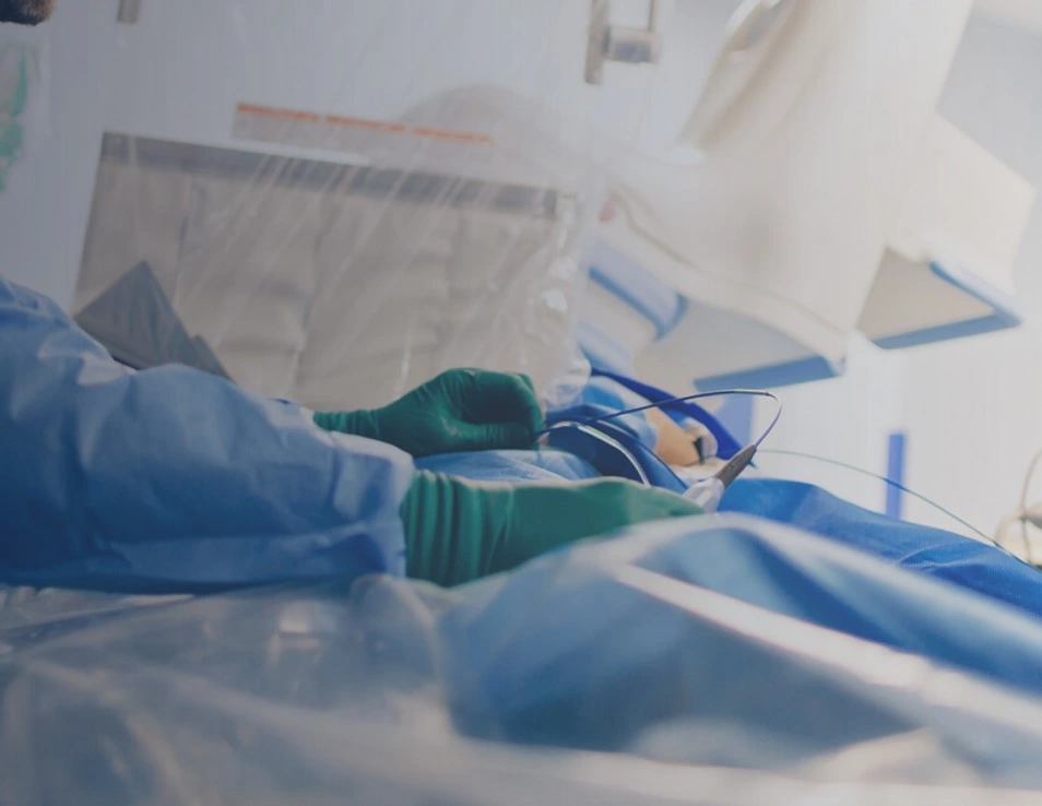 A procedure of putting catheter